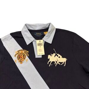 Polo Ralph Lauren Mens Classic Fit Crest Jersey Polo Shirt Navy Blue Sash Small